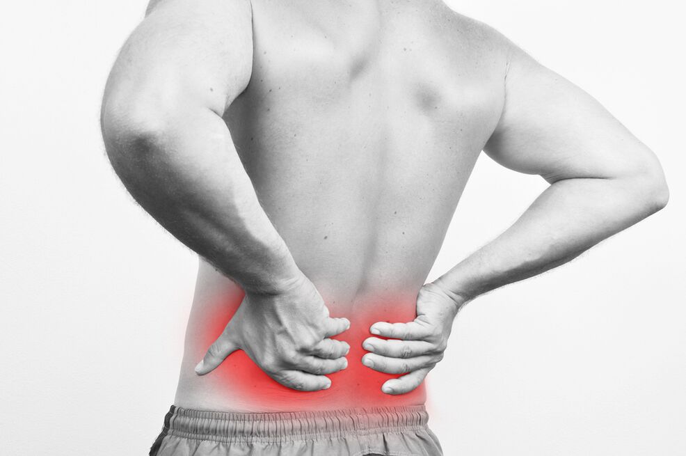 Back pain in the lumbar region