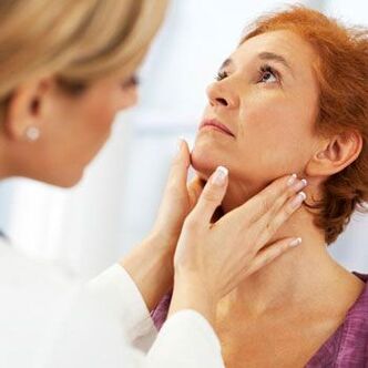Patient suffering from pain in the anterior part of the neck